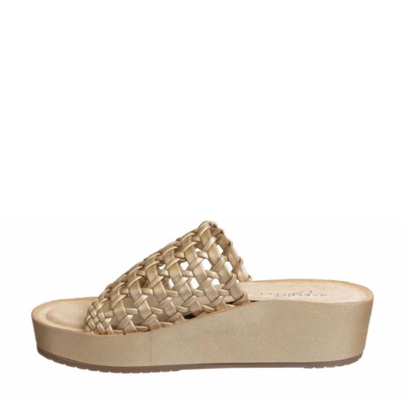 NEW NAKED FEET women cyprus sandal in gold - Picture 3 of 3